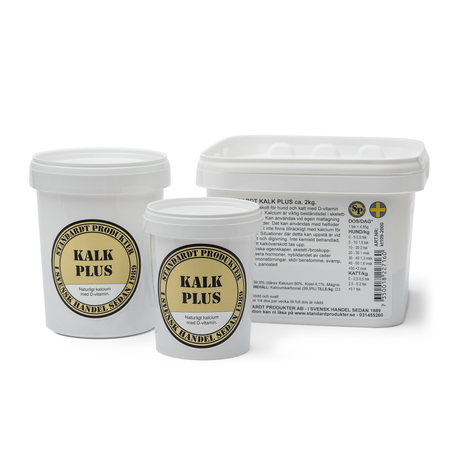 Standardt KALK+ . Naturligt kalcium med D-vitamin.